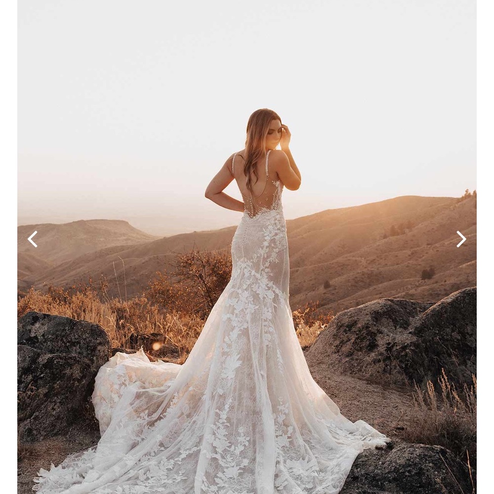 Martina Liana Lace Wedding Dress - White and Cream
